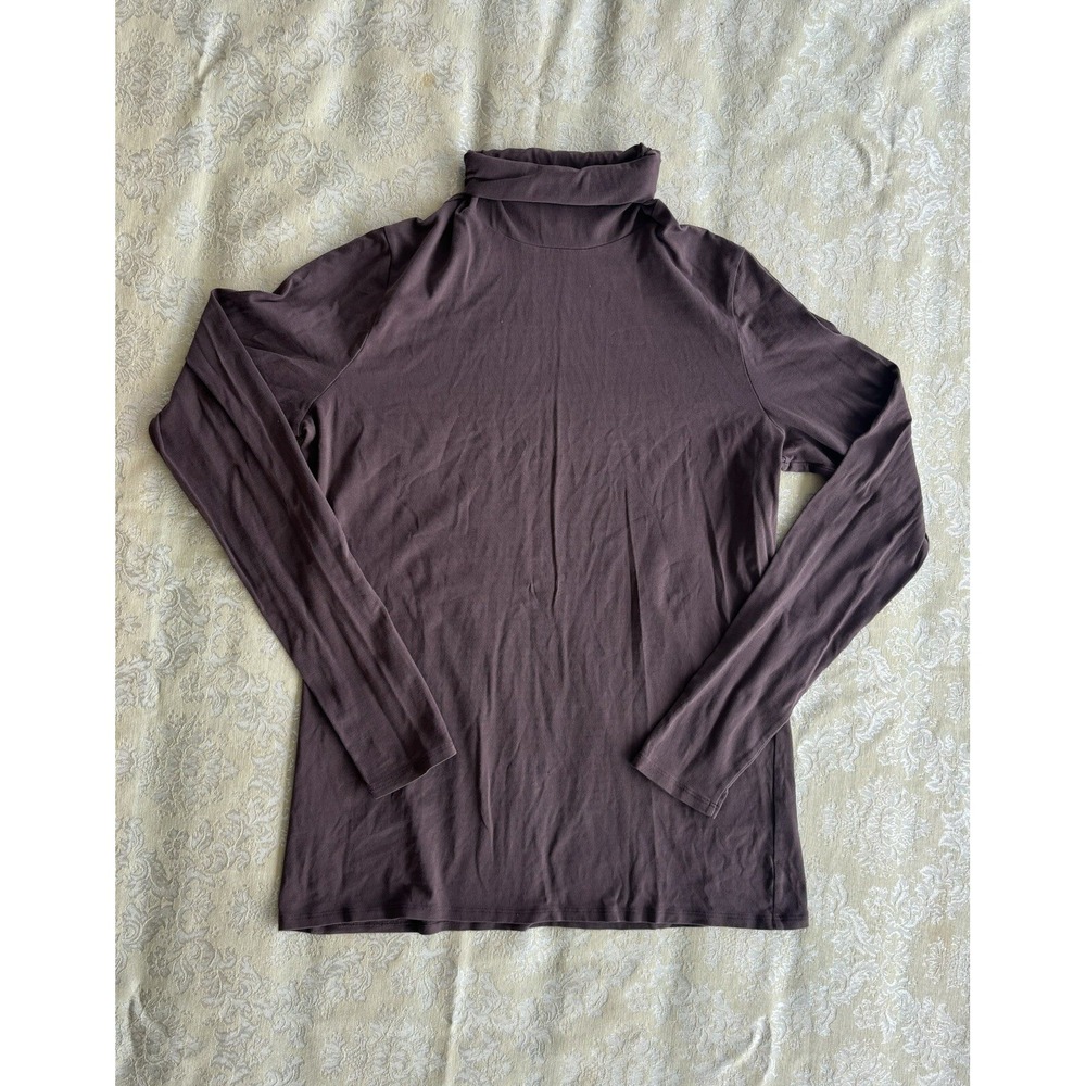 Peruvian Connection Classic Turtleneck Size L Brown Pima Cotton